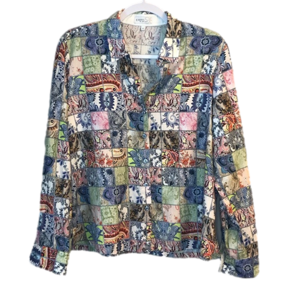 ERFO Elisabeth Rose Button Down Top/Womens/Size 42/12